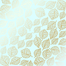 Аркуш паперу з фольгуванням Golden Delicate Leaves Mint, Фабрика Декору