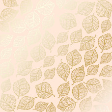Аркуш паперу з фольгуванням Golden Delicate Leaves Beige, Фабрика Декору