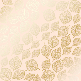 Лист бумаги с фольгированием Golden Delicate Leaves Beige, Фабрика Декору