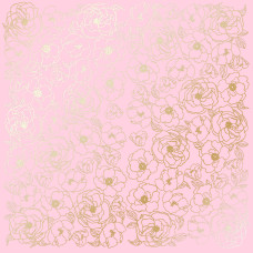 Аркуш паперу з фольгуванням Golden Pion Pink, Фабрика Декору
