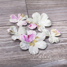 Декоративные бумажные Полевые цветы 40*40мм 2шт 30*30 3шт цветочный мотив 2991, Valeo