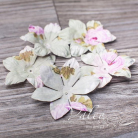 Декоративні паперові Польові квіти 40 * 40мм 5шт квітковий мотив 2993 Valeo