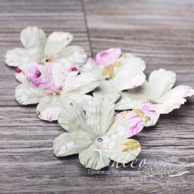 Декоративные бумажные Полевые цветы 50*50мм 5шт цветочный мотив 2994, Valeo