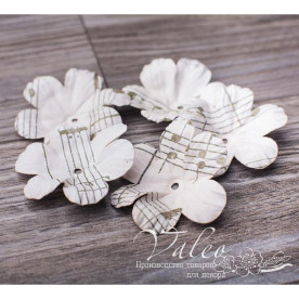 Декоративні паперові Польові квіти 50 * 50мм 5шт колір ноти 2995, Valeo