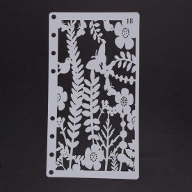 Пластиковый трафарет - маска Растительный мир, 17.3x9.6 см