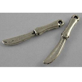 Металлическая подвеска "Нож" шириной 25 мм, длиной 4 мм, 5 шт.