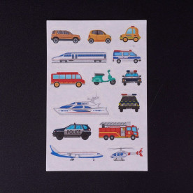 Лист наклейок Транспорт Літаки Машини 12x8 см