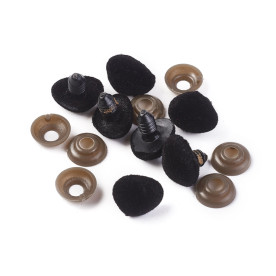 Носик для игрушек и кукол, мохнатый, черный, 14x18x17 мм