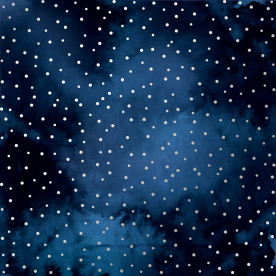 Лист одностороннього паперу з фольгуванням Silver Drops Night garden 30,5х30,5 см, Фабрика Декору