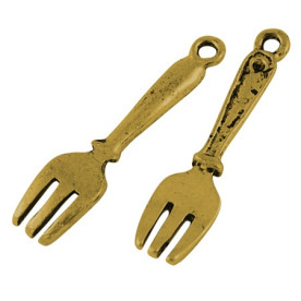 Металева підвіска "Вилочка", 5 шт., 27 x 6 мм