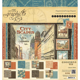 Набор скрапбумаги Cityscapes, 8 листов, 20х20 см, Graphic 45