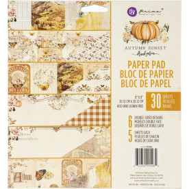 Набір Скрап папір Autumn Sunset, 5 аркушів, 20х20 см, Prima
