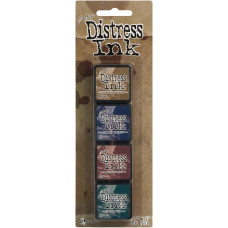 Набор мини-подушечек Mini Distress Ink Pad Kit 12, 4 шт, Tim Holtz