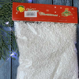 Снег искусственный, пенопласт, размер упаковки 10х10 см