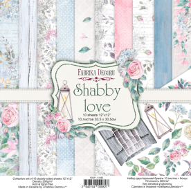 Набор скрапбумаги Shabby love 30,5x30,5 см 10 листов, Фабрика Декору