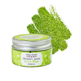 Краска с глиттером Shimmer paint Весенняя листва 30 мл, Фабрика Декора
