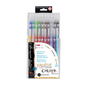 Набір маркерів для паперу двосторонніх 20шт Manuscript