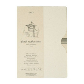 Склейка для ескізів в папці AUTHENTIC А4 100г/м2 100л натуральний колір SMILTAINIS