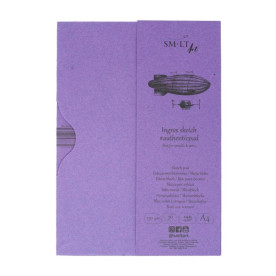 Склейка для ескізів в папці Authentic (Ingres) А4, 130г/м2, 30л, білий папір з додаванням бавовни, SMILTAINIS