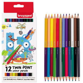 Набір дитячих двосторонніх кольорових олівців 12 кольорів Bruynzeel