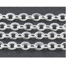 Металевий ланцюжок срібного кольору, розміри ланки 2,5х2,0 мм, довжина - 1 м