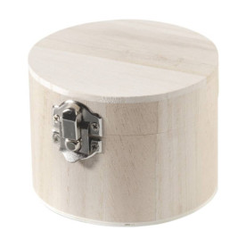 Скринька с замком круглая деревянная 9,5х7см