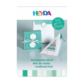 Набір дизайнерського паперу Мятный матовый 20шт 21х29,7см 100-220г/м2 Heyda