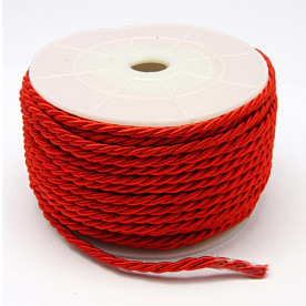 Кручений шнур червоного кольору, діаметр 4 мм, довжина 90 см