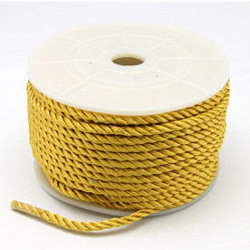Крученый шнур, цвет золотой, диаметр 4 мм, длина 90 см