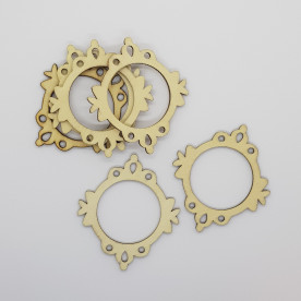 Деревянная рамочка Фигурная, круг, 6,5х 5,5 см, толщина 2,5 мм