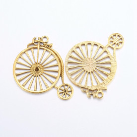 Подвеска Велосипед ретро, античное золото, 53мм длиной, 46.5мм шириной