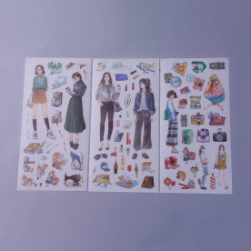 Набор наклеек Девчачьи забавы, 20х10 см, 3 листа