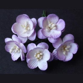Набір 5 декоративних квіток вишні в лілових тонах