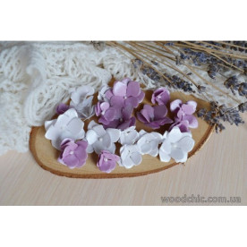 Квіти Перламутрові 0012 білий - фіалка, Woodchic