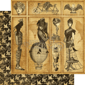 Лист двосторонньої Скраппапір 30х30 см Time Warp від Graphic 45