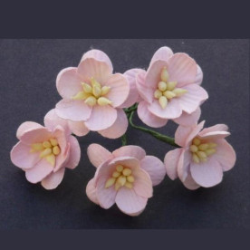 Набір 5 декоративних квіток вишні блідо-рожевого кольору