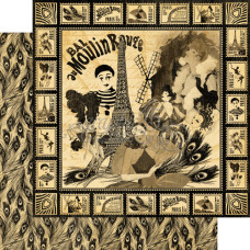 Двусторонняя скрапбумага Moulin Rouge от Graphic 45