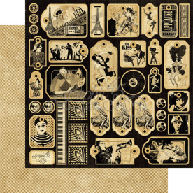 Лист з висічками для скрапбукінгу Curtain Call Tags від Graphic 45