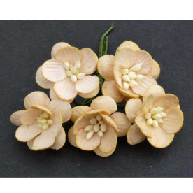 Набір 5 декоративних квіток вишні кольору осіннього золота