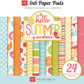 Набор бумаги Hello Summer 12 двусторонних листов 15х15 см от Echo Park
