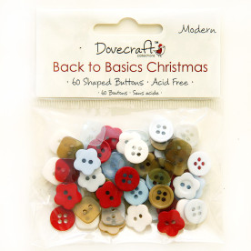 Набор пуговиц Back to Basics Christmas Modern - Buttons 60 шт. от Dovecraft