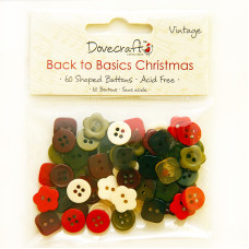 Набір ґудзиків Back to Basics Christmas Vintage - Buttons 60 шт. від Dovecraft