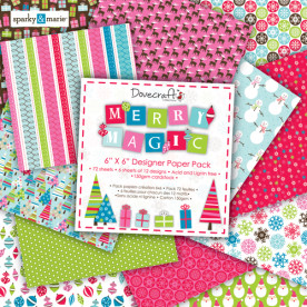Набор бумаги Merry Magic 15х15 см 24 листа от Dovecraft