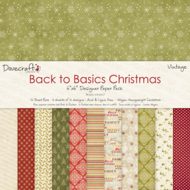 Набір паперу Back to Basics Christmas Vintage 15х15 см 24 листа від Dovecraft
