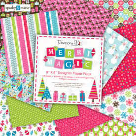 Набір паперу Merry Magic 20х20 см 12 аркушів від Dovecraft