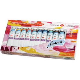 Фарби акрил, Ладога, 10цв, 46мл, туба, к / к, ЗХК