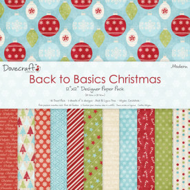 Набор бумаги Back to Basics Christmas Modern 30х30 см 12 листов от Dovecraft