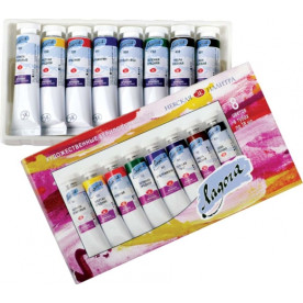 Фарби акрил, Ладога, 8цв, 18мл, туба, к / к, ЗХК