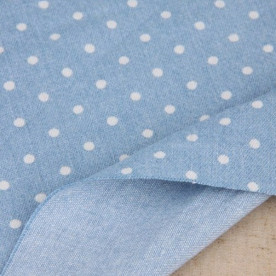 Тканина для рукоділля хлопок "Блакитний денім в горошок" 50х75 см