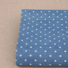 Ткань для рукоделия хлопок "Синий деним в горошек" 50х75 см